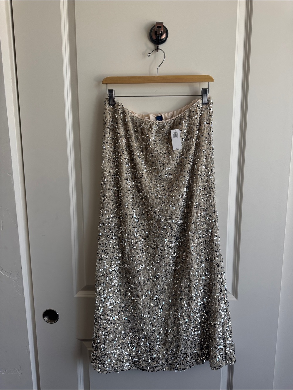 Old Navy Champagne Sequin Midi Skirt